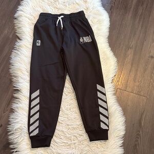 NBA Kids Black Joggers with Gray Stripes